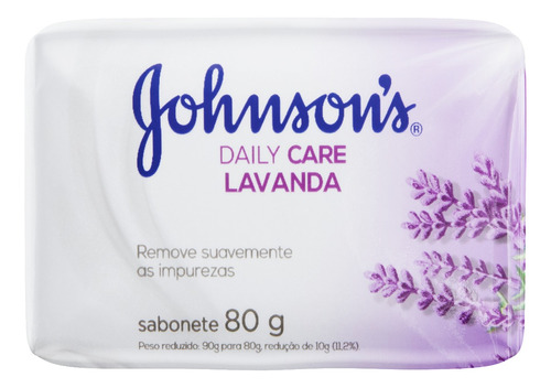 Sabão em barra Johnson's Lavanda Daily Care de 80 g