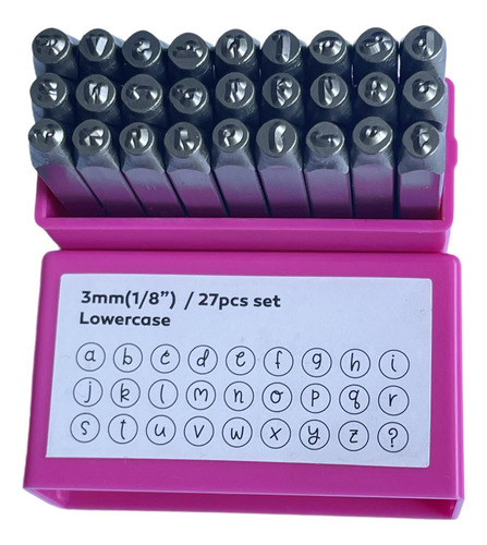 Set De Herramienta De Estampado De Metal 3 Minúsculas Rosa