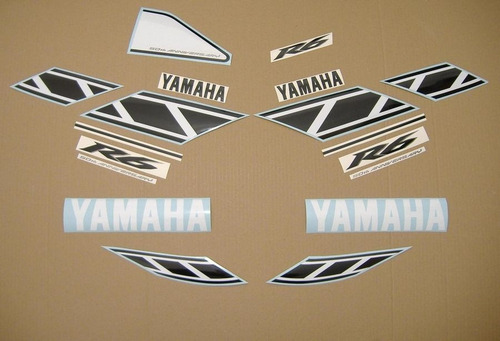 Kit de pegatinas amarillas para moto Yamaha R6 2006, 50 años, Ca-00736