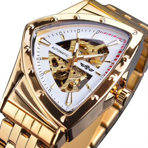 Reloj Winner S1225 De Acero Inoxidable Con Forma De Triángul