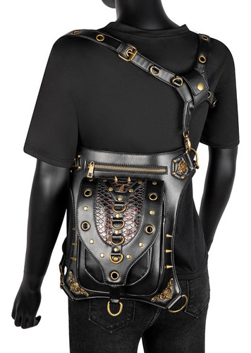 Bolso Bandolera Steampunk Retro Biker Bag Con Cadena