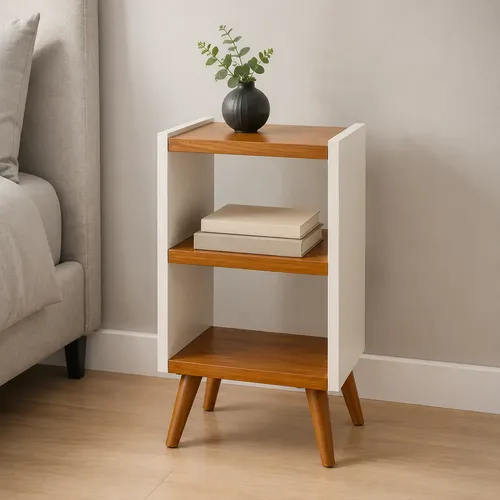 Mesa de Cabeceira Criado Mudo Retrô para Quarto e Suíte
