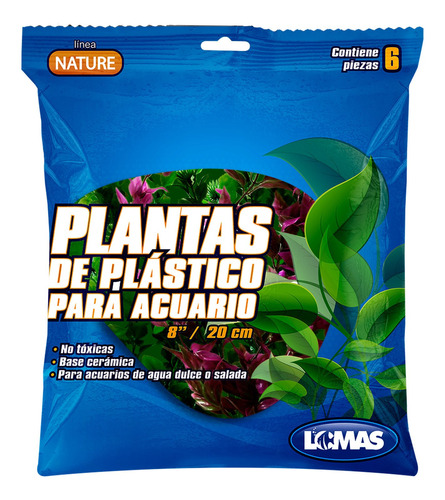 Lomas Planta Artificial De 20 Cms Para Acuarios - 6 Plantas