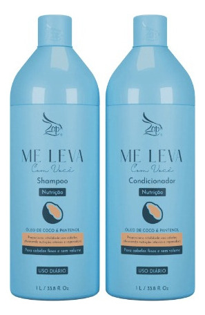 Kit Zap Shampoo + Condicionador Óleo De Coco E Pantenol 1l