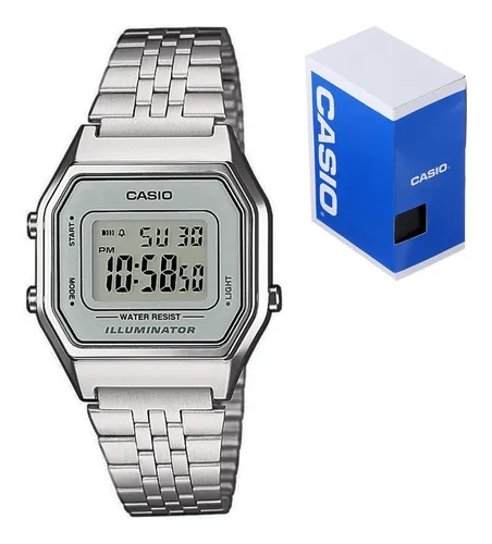Reloj Casio Retro Dama La680 Plata Gris 100 Original Cuotas