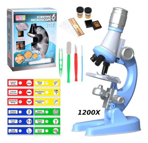 Microscopio De Juguete Para Niños Y Portaobjetos De Vidrio