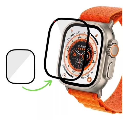 Case Capa Protetora Película de Vidro para Apple Watch 45mm Series 7 e 8