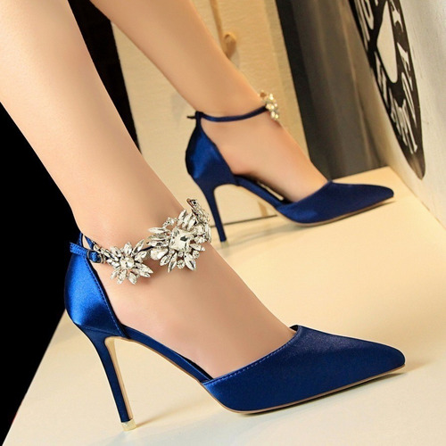 Zapatos De Fiesta Con Salto Fino Y Strass