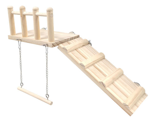 De Percha Parrot Con Ejercicio De Swing Y Escalera Se