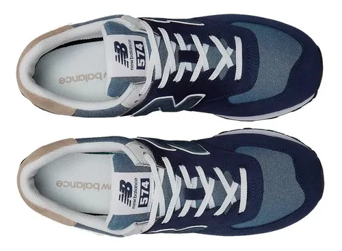 New balance 574 hombre azul marino sales