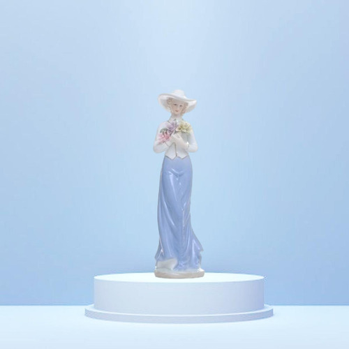 Escultura De Mujer, Mxmvg-001, 1pz, Azul/blanco, 30x12x12, P Color Blanco/Azul