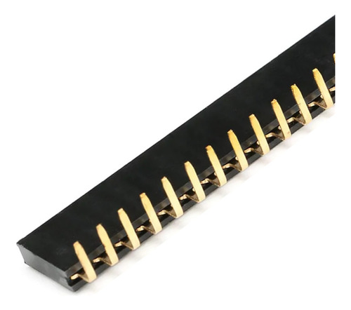 Kit 10 Barra De Pinos Fêmea - 1x40 - 2,54mm - 90 Graus Cor Preto