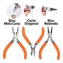 Comprar Kit 3 Alicates Universal Bico Redondo Corte Artesanato Jóias