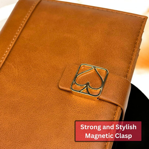 Funda Y Soporte De Cuero Para Cartas De Doble Baraj