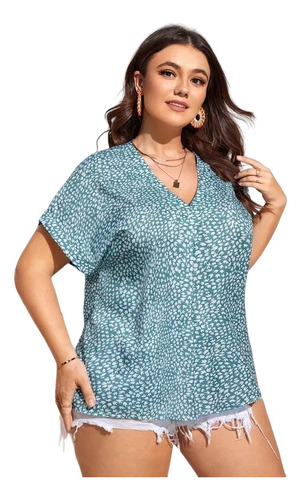 Camisa Remera Dama Talle Grande Plus Size Animal Print