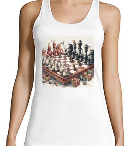 Musculosa Mujer Raton Ajedrez Juego Chess Dibujo Play M2
