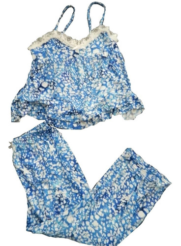 Kathryn  Pijama Floral Con Vuelos  Suave Algodon Small 