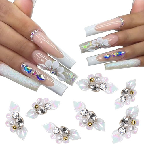 Yosommk 20pcs 3d Flower Nail Charms Para Nail Gems Y Diamant