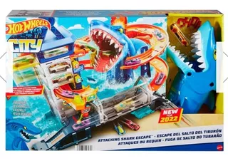 Hot Wheels City Shark Escape Playset Salto Tiburon Ataque