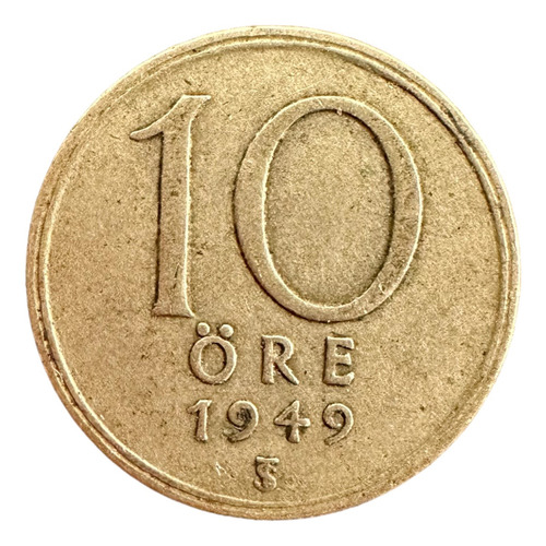 Suecia - 10 Ore - Año 1949 - Km #813 - Plata .400 - Corona