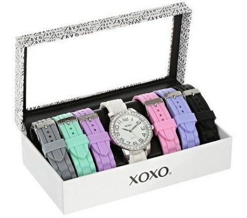 Reloj Xo9069 Silver-tone Xoxo Para Mujer Con Siete Bandas In