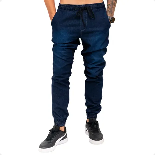 MLB 996042512 Calcas Jeans Camuflada Masculina Jogger Com Punho Elastico JM