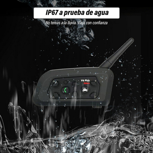 Par Intercomunicadores Para Cascos De Moto V6 Plus Bluetooth