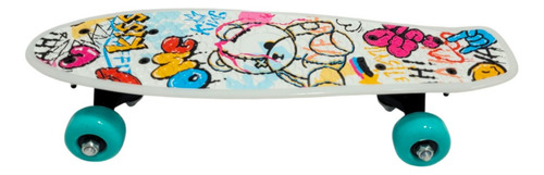 Skate Infantil Semi Profissional Mini Cruiser Montado Cor Rosa