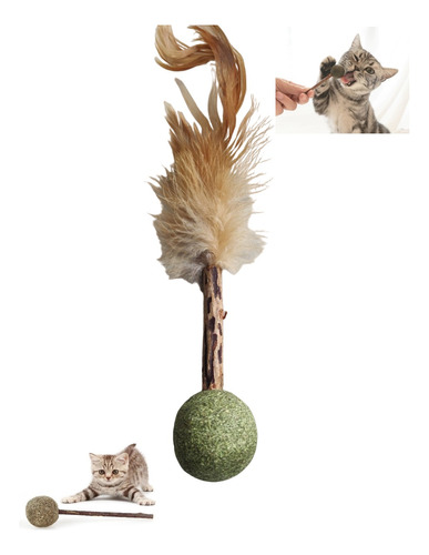 Brinquedo Para Gato Cone Catnip Matatabi Erba Stick Com Pena