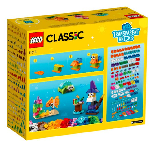 Imagen 3 de 8 de Set de construcción Lego Classic Creative transparent bricks 11013 500 piezas en caja