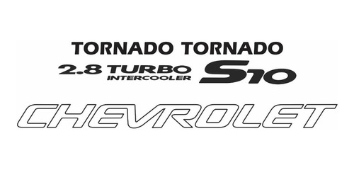 Kit Adesivo Chevrolet S10 Tornado 2006 Preto S10kit55