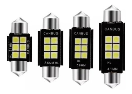 Ampolleta Led Canbus C5w 300lumen 31mm 36mm 39mm 41mm 12v 2w