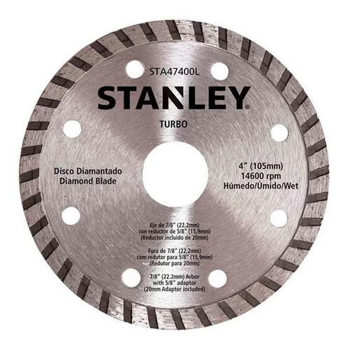 Disco Diamantado Stanley 4 110mm Turbo F 20mm 3/4