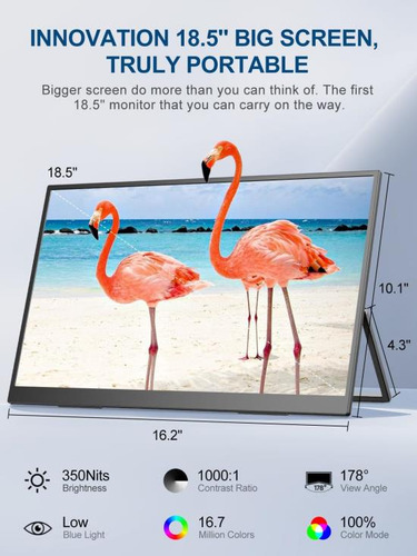 Uperfect Monitor Portátil De 18,5 Pulgadas 100 Hz 100% Srgb