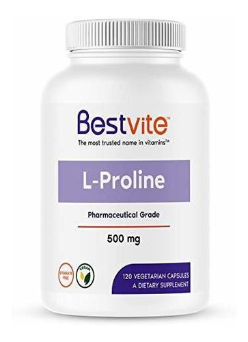 L-prolina 500 Mg (120 Cápsulas Vegetarianas) - Sin Estearato