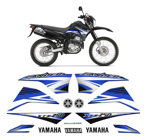 Adesivos Yamaha Lander Xtz 250 2011 Moto Preta + Emblemas