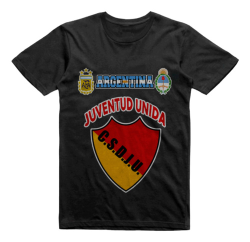 Remera Algodon Negra Juventud Unida De Veronica