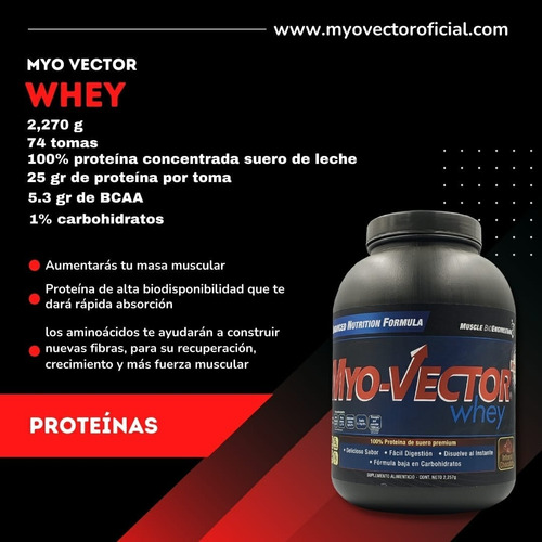 Imagen 4 de 4 de Proteina Myovector Whey 5lbs