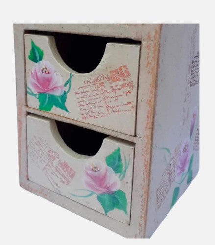 Caja Artesanal Con Dos Cajones Estilo Vintage!!!