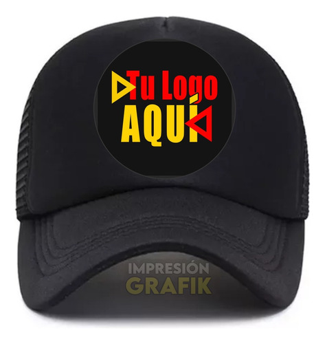 Gorra Trucker Negra Estampada Con Tu Logo Imagen O Diseño 