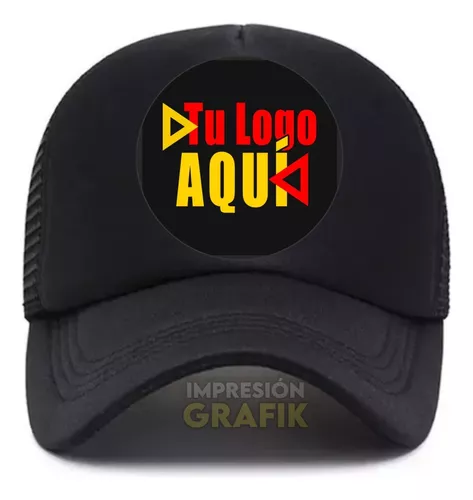 Gorra Trucker Negra Estampada Con Tu Logo Imagen O Diseño