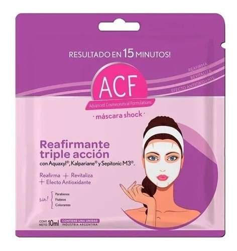 Imagen 1 de 1 de Acf Mascarilla Facial Reafirmante Triple Accion Antioxidante Tipo De Piel Todo Tipo De Piel
