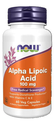 Alpha Lipoic Acid 100 Mg 60 Cápsulas Vegetales Now