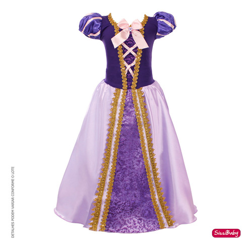 Fantasia Infantil Rapunzel Enrolados Sofia Princesa Luxo