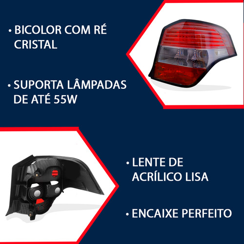 Par Lanterna Traseira Agile 15 14 13 12 11 10 Bicolor