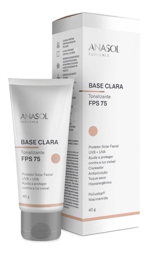 Anasol Clinicals Fps 75 Protetor Clareador Facial Base Clara