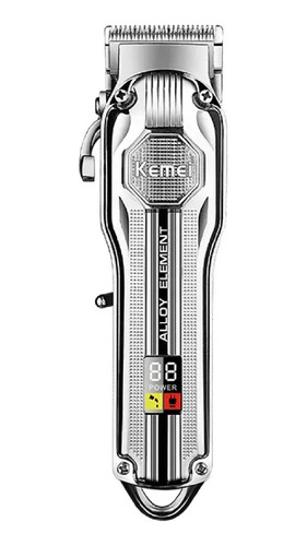 Maquina De Corte Profesional Kemei Km-517 Barberia Color Plateado