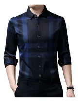 Comprar Camisas De Vestir De Seda For Hombre, Camisas A Cuadros Cas