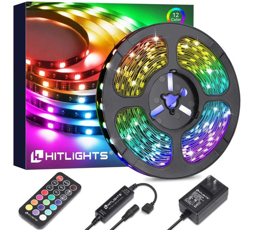 Tira De Luces Led De 32.8 Pies, Hitlights Rgb Que Cambia De 