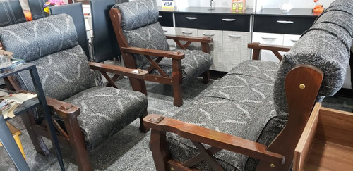 Juego De Living En Madera Macisa Provensal Grande !!!